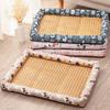 Yousheng Pet Cooling Mat Summer Cooling Dog Bed Mat Washable Cooling Rattan Mat with Raised Edge Non-slip Bottom for Cats And