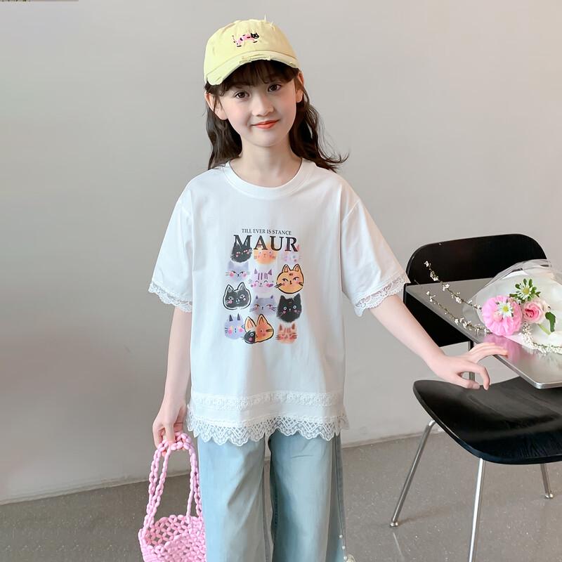 Girls' Floral Short-Sleeve Summer T-Shirt