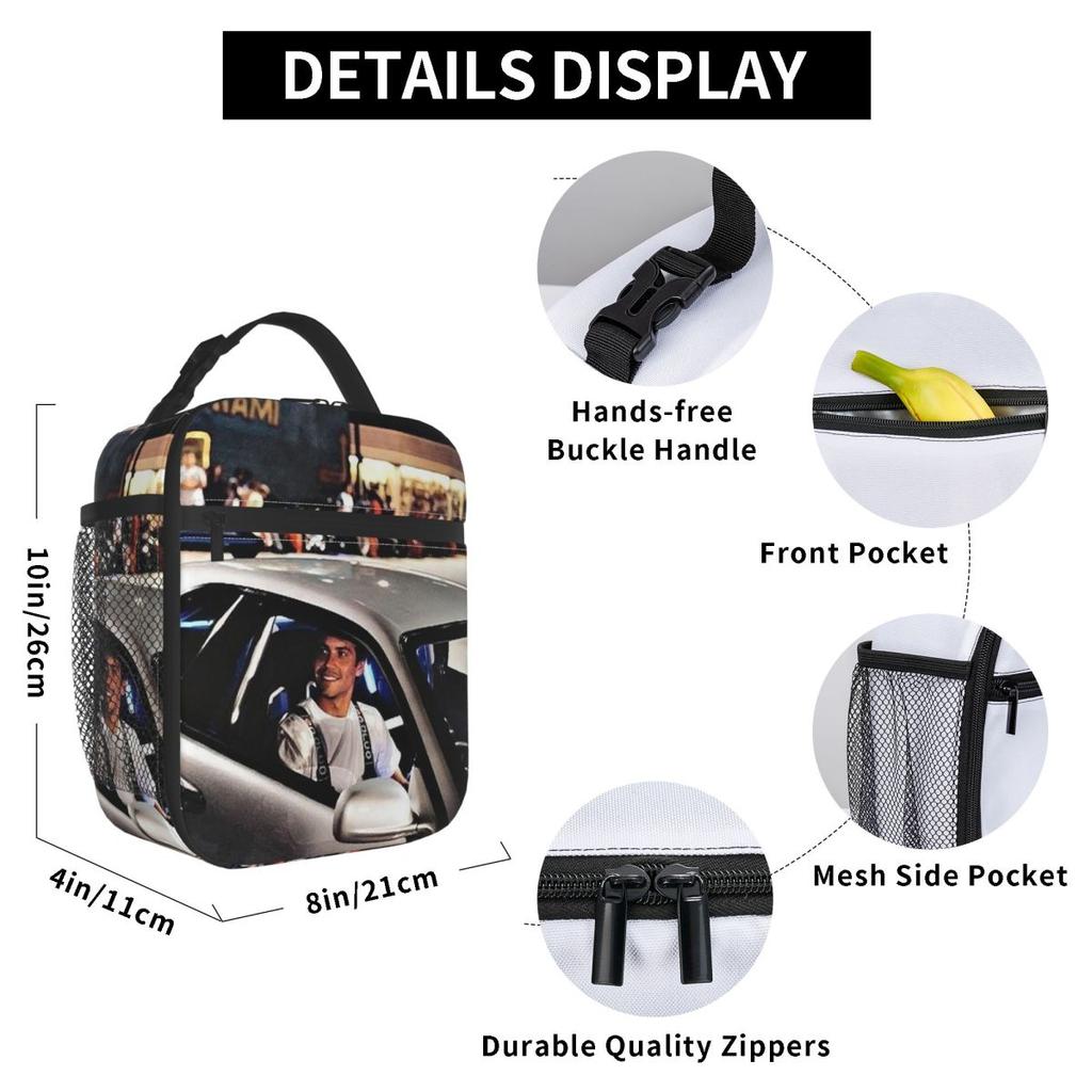 Paul Walker Fast And Furious Isolierte Lunchtasche für Kinder Schul-Kühltasche Thermische Lebensmittelbox Tragbare Lunchboxen Behälter
