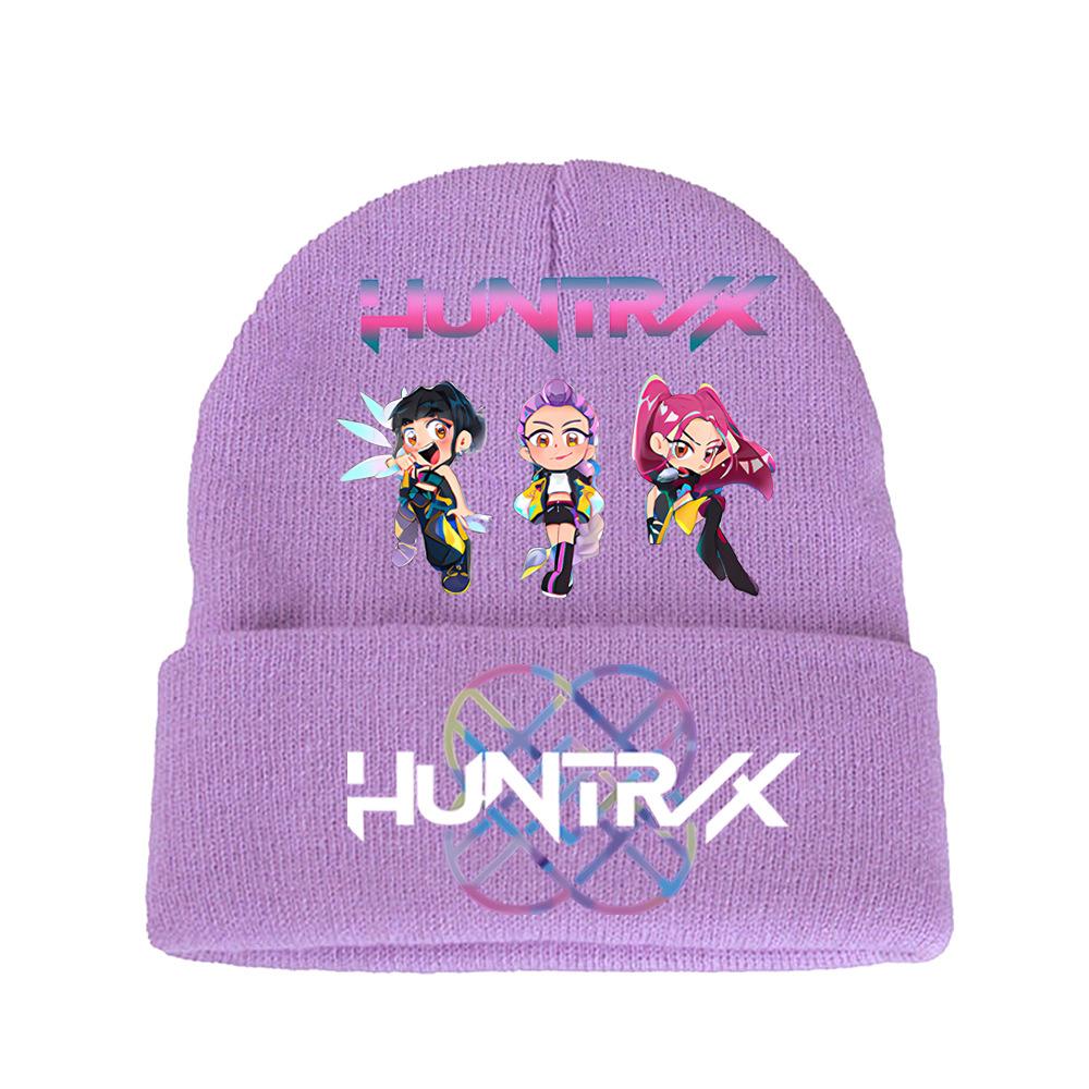 K-Pop Demon Hunters Kids Boys Girls Rumi Zoey Mira Knitted Hat Velvet Hat Autumn Winter Warm Kids Knitted Cap