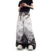 Jeans de Hombre Holgados de Corte Recto con Estampado Digital 3D Efecto Salpicadura Tiro Medio Pierna Ancha Suelta Streetwear