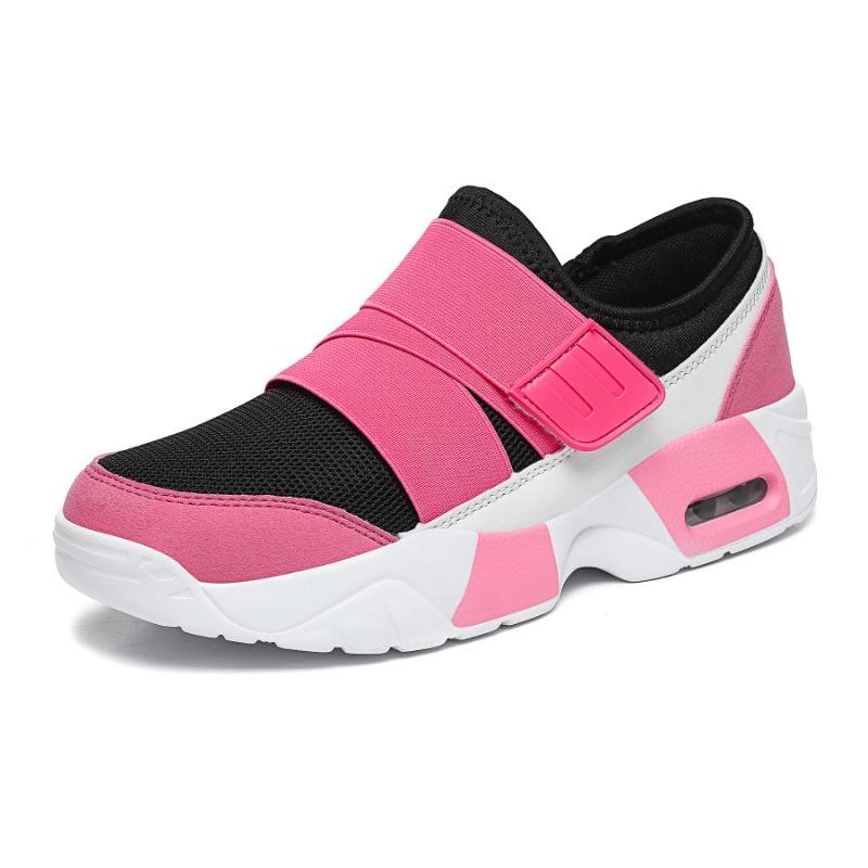 

Women s Slip-on Athletic Sneakers Hook-and-loop Strap Shoes with Air Cushion Sole for Casual Wear 42 рожевий