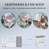 Shower Bench 2-Tier Shower Stool Bathroom with Shelf White and Grey