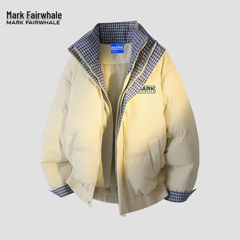 Marc Fair Plaid Faux Two-Piece Warm Padded Jacket for Women