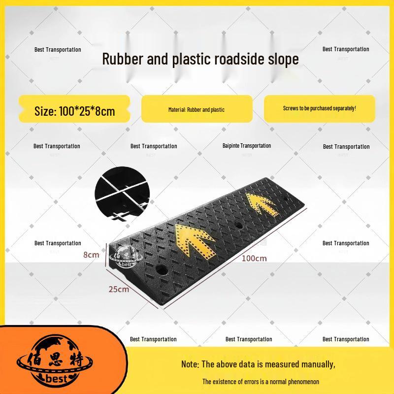 Household Rubber Threshold Ramp for Curbs and Slopes: Car and Road Edge Climbing Pad