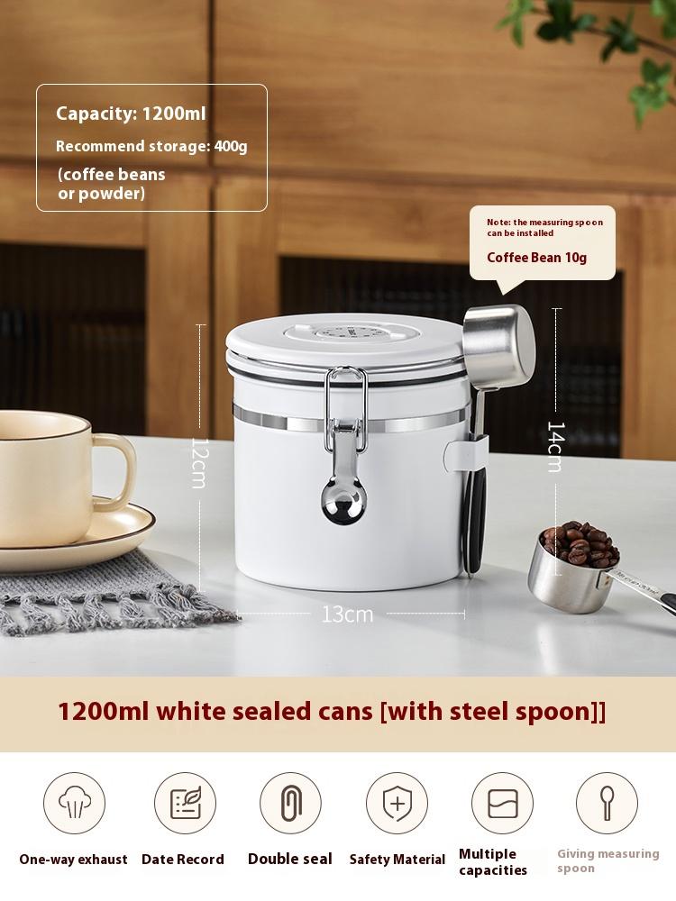 Gianxi Stainless Steel Coffee Bean Storage Can Coffee Powder Sealed Can Vacuum Storage And Bean Storage Box Food Containers
