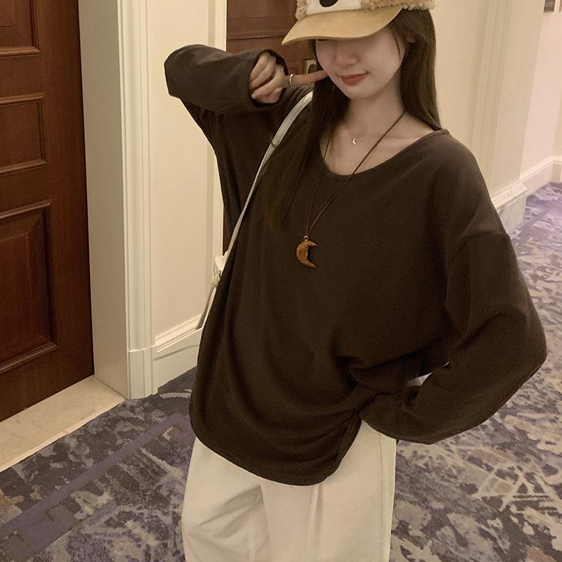 

Белая свободная рубашка с V-образным вырезом и длинными рукавами средней длины для женщин на осень и зиму. Верхняя часть толстовки из немецкого бархата. XL