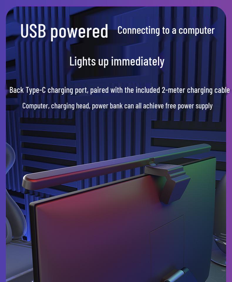 Gebogene Monitor-Augenpflege-Hängeleuchte für Studium & Arbeit