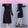 Basic A Line Dress For Women With High Waist And Long Sleeves For Office Wear