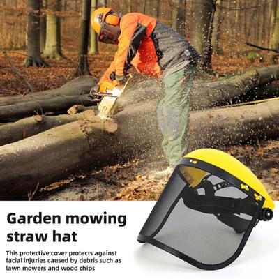 Safety Face Shield Forestry Protective Shield with Metal Visor Woodworking Protective Helmet