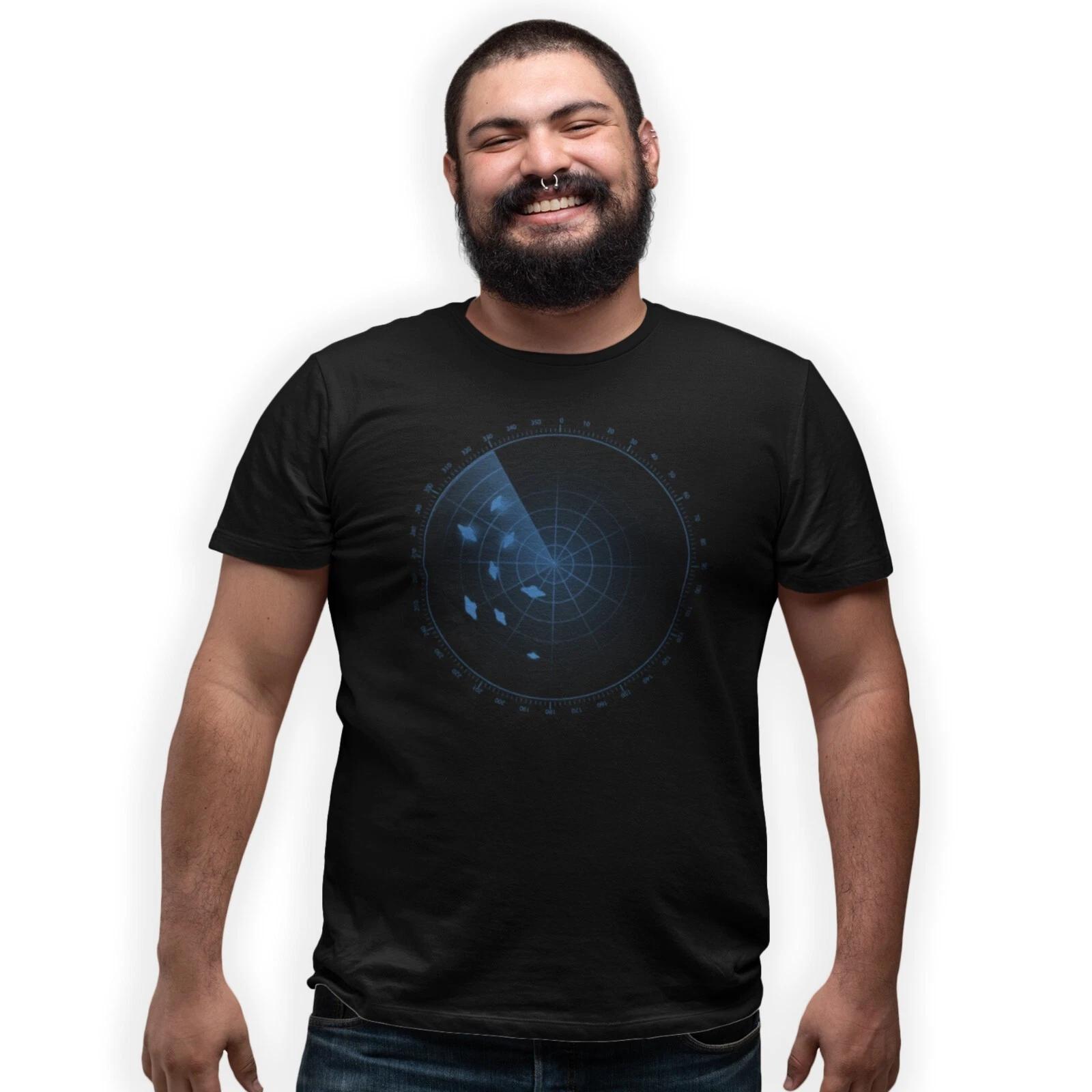 Radar Screen UFO s Hand Printed T-Shirt Flying Saucers Scanner Gift S