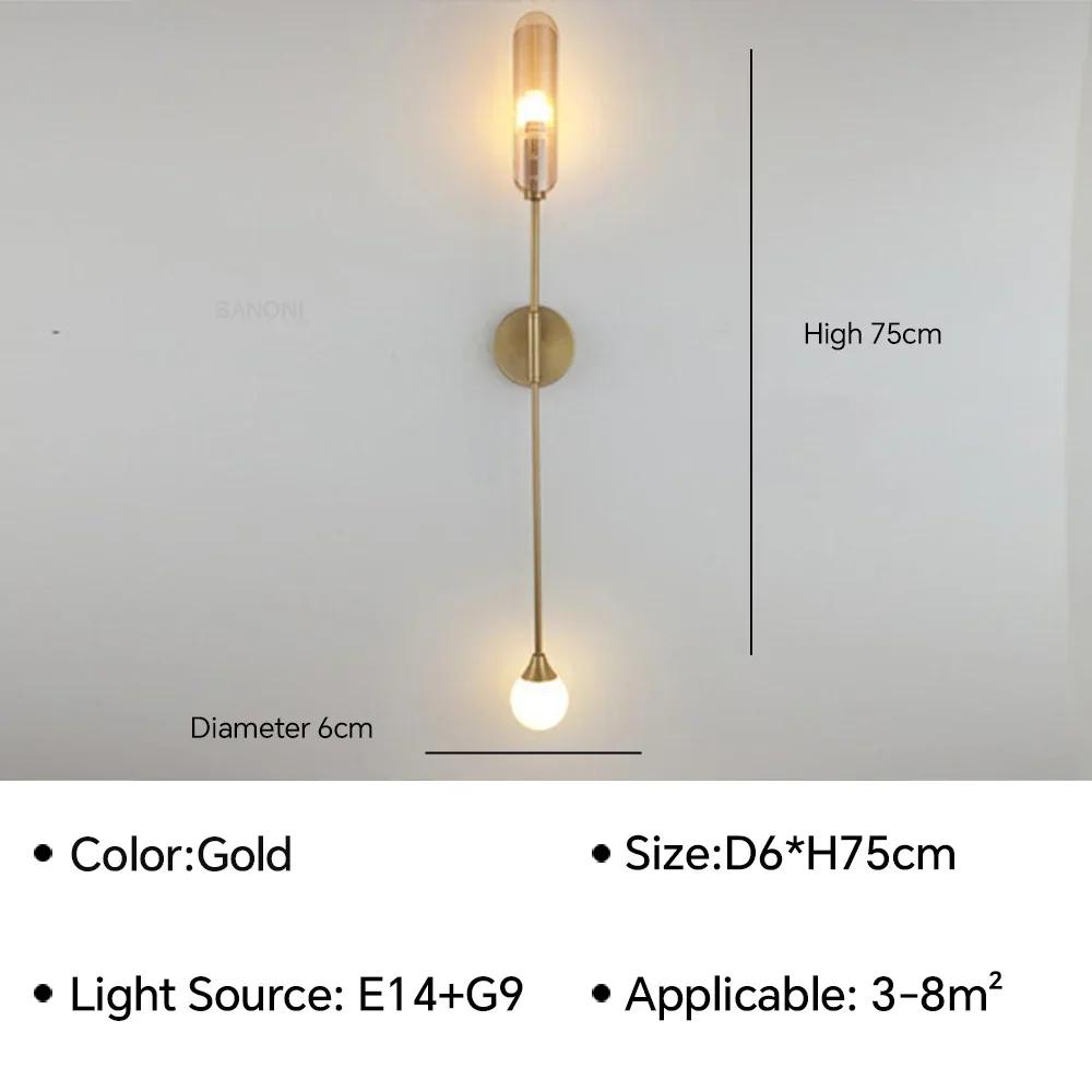 Modern minimalist wall lamp living room TV background staircase bedroom wall lamp Nordic home decoration lighting fixtures gloss