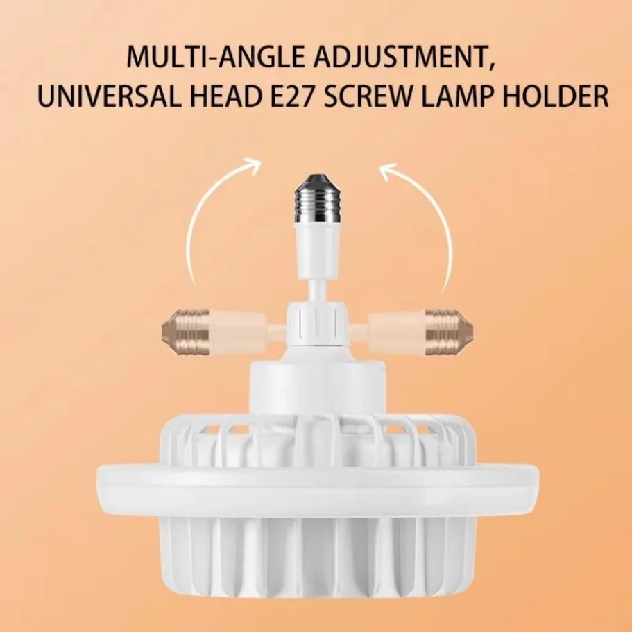 600W Whole House Heating High-Power Remote Control Warm Air Lamp Dimming E27 Spiral Electric Heater Fan Light Ceiling Fan Light