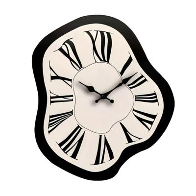 Stille Nicht-Tickenende Uhr Moderne Unregelmäßige Holz-Wanduhr, Römische Ziffern Dekorativ für Wohnzimmer Schlafzimmer Büro Bauernhaus-Stil