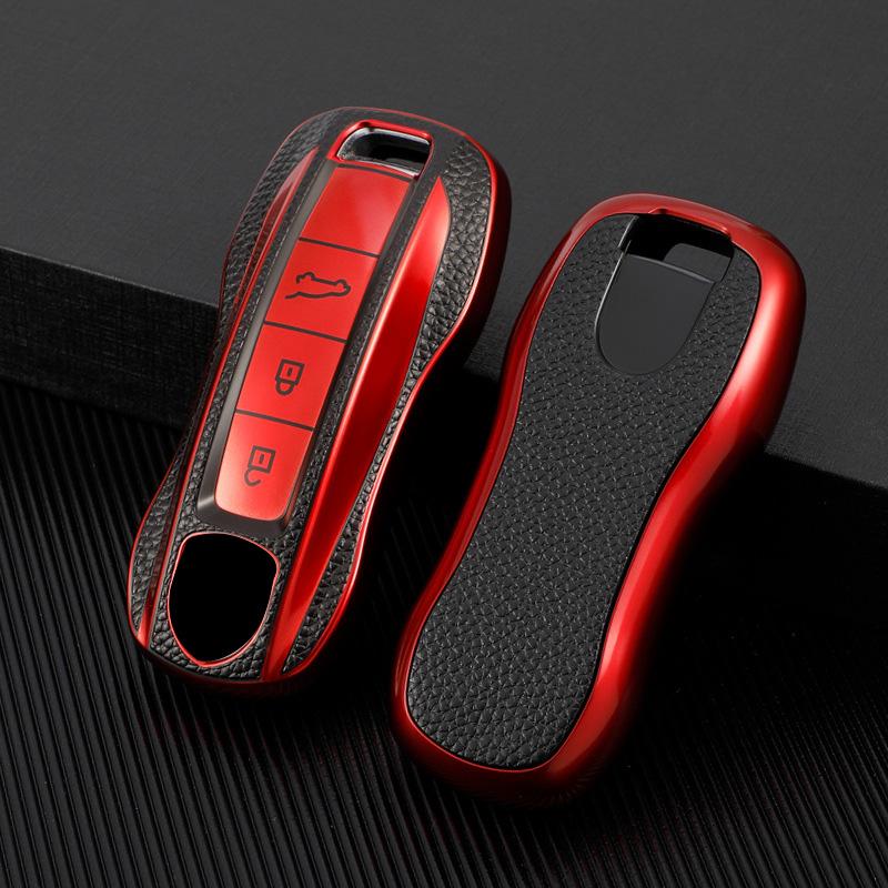 

Новый ТПУ Модный для Porsche Panamera Macan 718 Taycan 911 Cayman Boxster 9ya 971 Пульт Смарт Чехол для Ключа от Машины Аксессуары Однотонный АБС красный