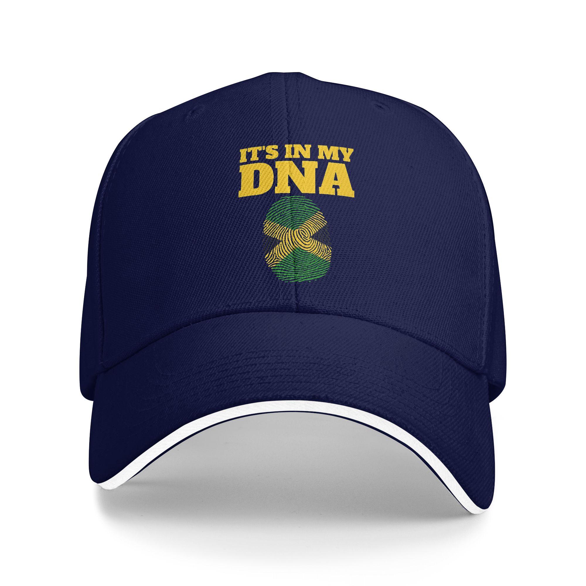 

It s In My DNA Flag Of Jamaican Roots Jamaica Fingerprint Gear Casual Baseball Cap Summer Trucker Hat Tennis Skate Hip Hop Hats As Picture темно-синий