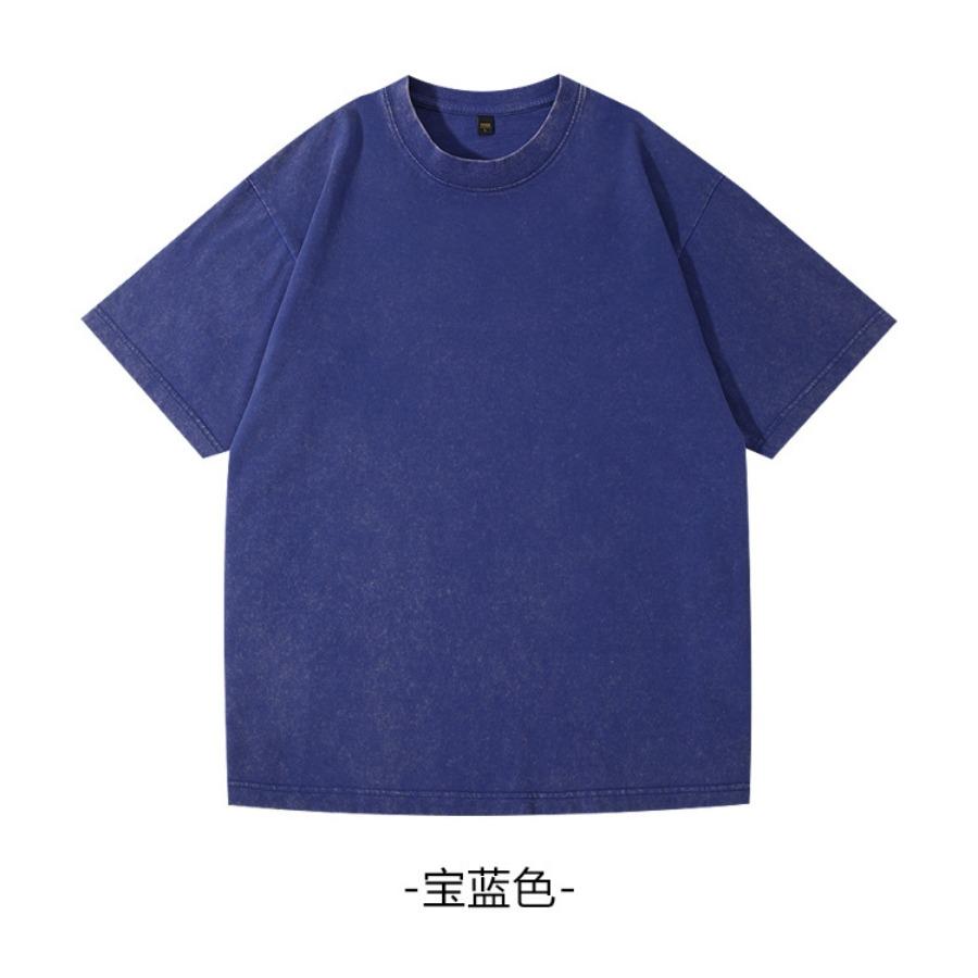 1 stuks Puur Katoen Heren Grote Maat T-shirts Heren Zomer Vintage Kleding Gewassen T-shirts Amerikaanse Casual Korte Mouw Basis Heren Tops