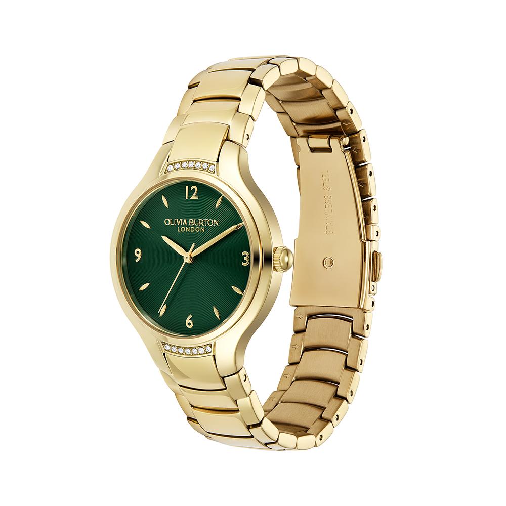 Ollibiabeoteun Gold Green Lea (24000209) Women'S Watch