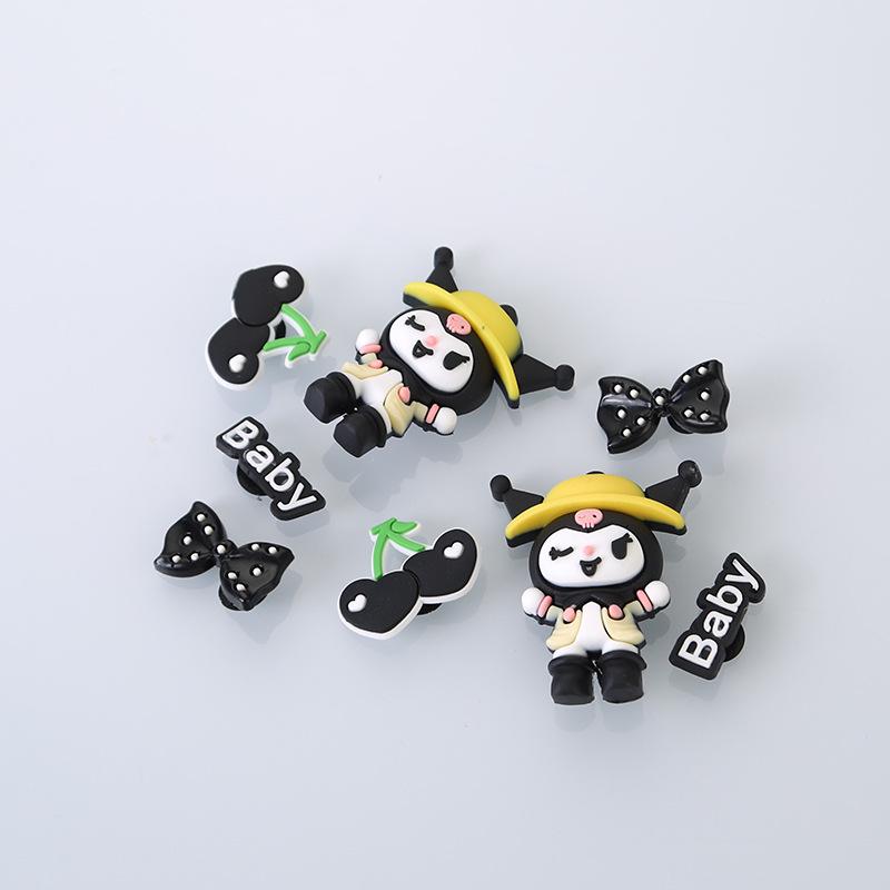 Kuromi Cartoon Shoe Charms: Cute Crocs Accessories for DIY Detachable Decoration