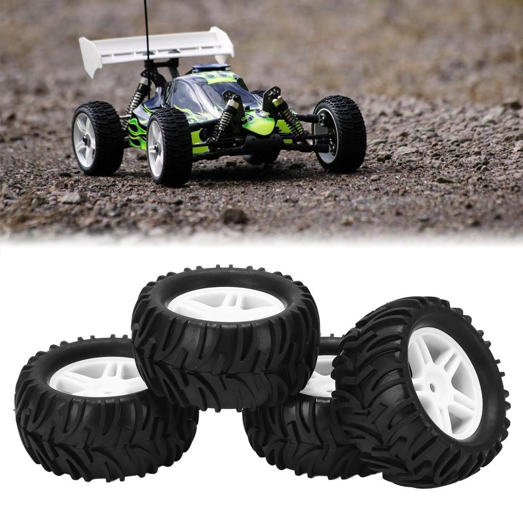 4pcs 82MM Front Rear Rubber Tires and 5 Spoke Wheel Rims Set for   144001 1Celsius14 RC Off Road Car