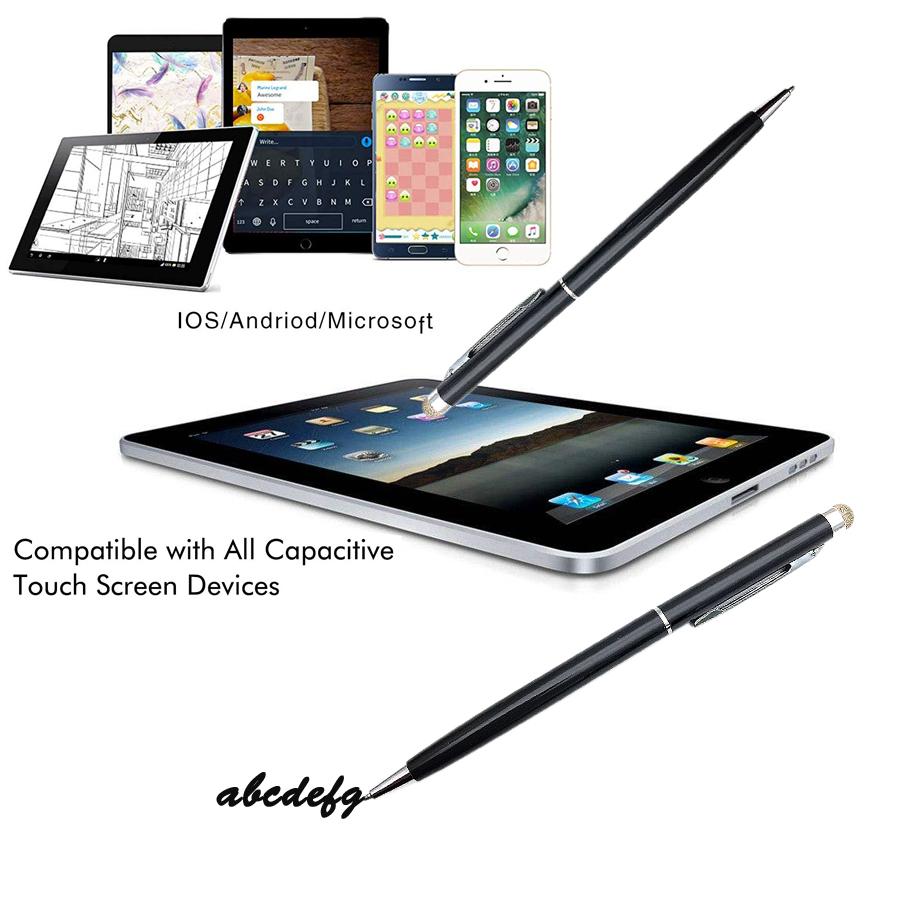 100Pcs 2 In 1 Mini Metal Capacitive Touch Screen Microfiber Stylus With Ballpoint Pen Gift For iPad iPhone Free Custom Logo