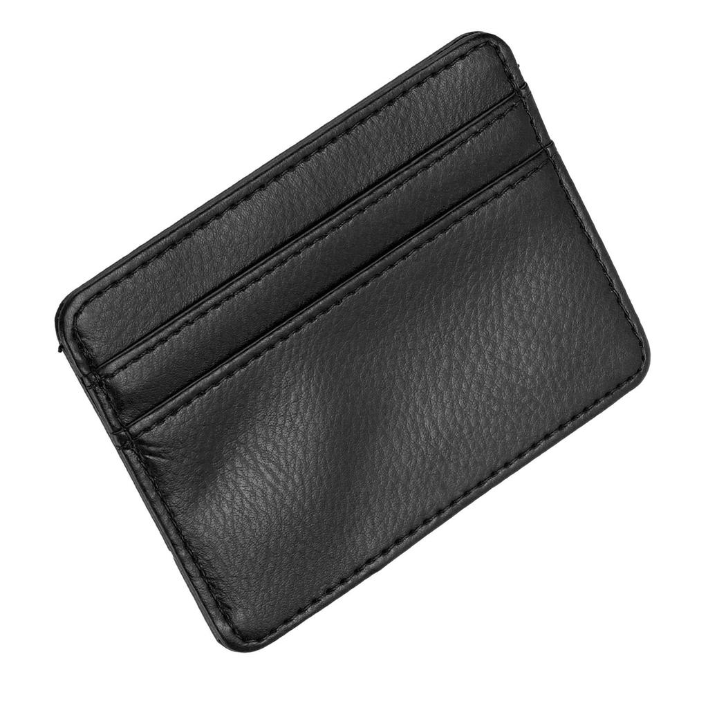 Card Wallet Durable Practical PU Protective Sleeve Credit Card Holder for Man WomanBlack