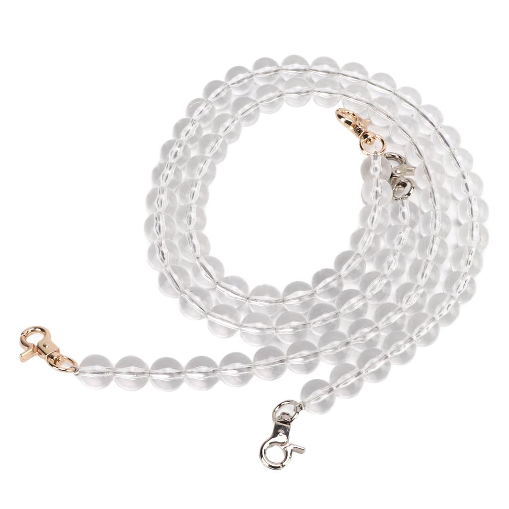 2 Stück Taschenriemen 60cm 24in Austauschbar DIY Acryl Transparent Perlenkette für Handtasche 14mm