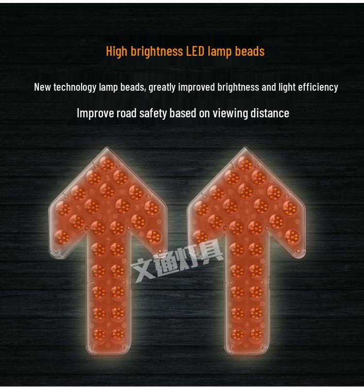 LED Bidirectional Arrow Indicator Light for Sprinkler Trucks - 12V/24V Warning & Turn Signal for Sanitation Vehicles