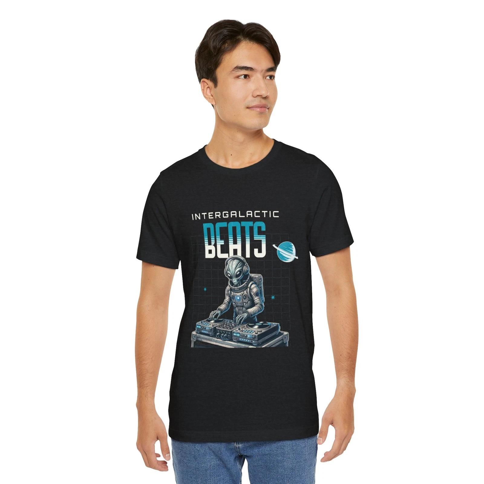 Intergalactic Beats DJ Astronaut Tee | Space Music Unisex T-Shirt M
