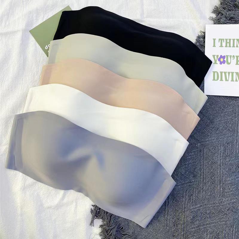 Seamless Japanese Style Strapless Bandeau with Push-Up & Side Support for Women - Non-Slip & Invisible Beautiful Back Bra
