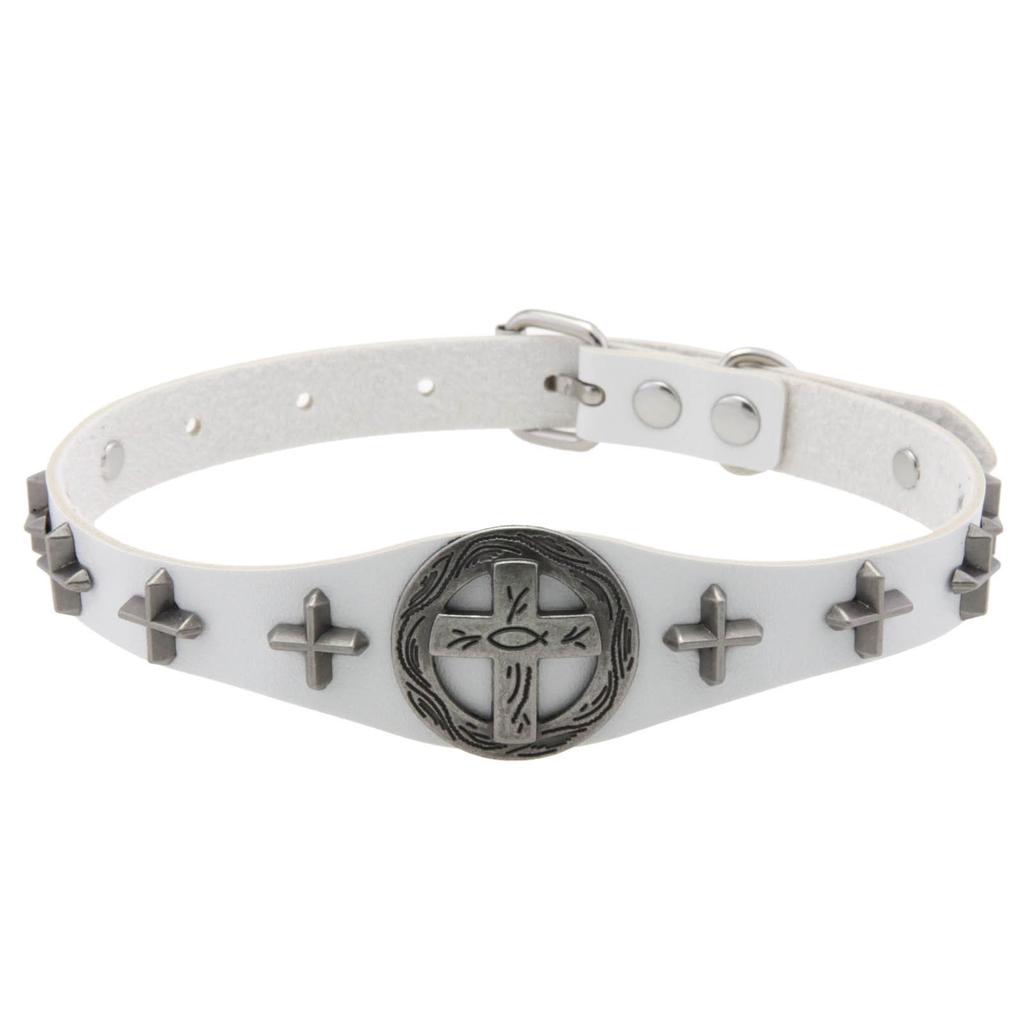 Cross PU Leather Choker, Punk Gothic Cross Hip Hop Rock Clavicle Necklace