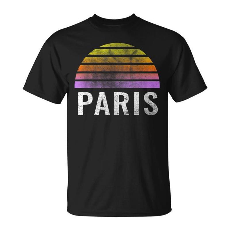 Paris Eiffel Tower Pattern Tshirt Unisex Printed France Tees Tops Unisex Summer Casual Short Sleeve French Souvenir Tshirts
