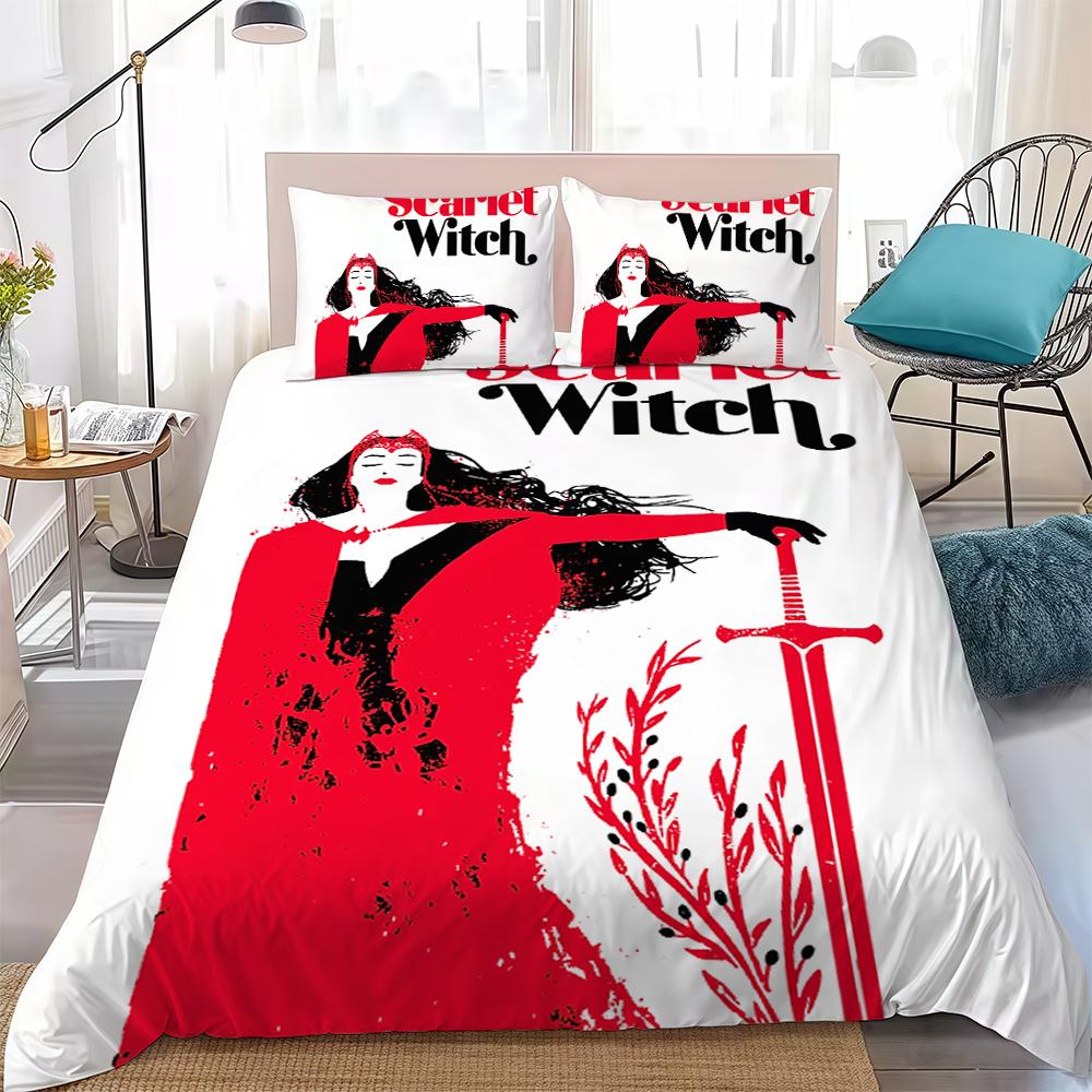 S-Scarlet W-Witch Duvet Cover Set Home Style Bedding Soft Laundry Cotton Bed 3 Piece Set Student Dormitory Gift