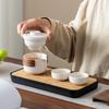 Ceramic Travel Tea Set: Portable Teapot with Two Cups - Perfect for Business Gifts & Holiday Souvenirs