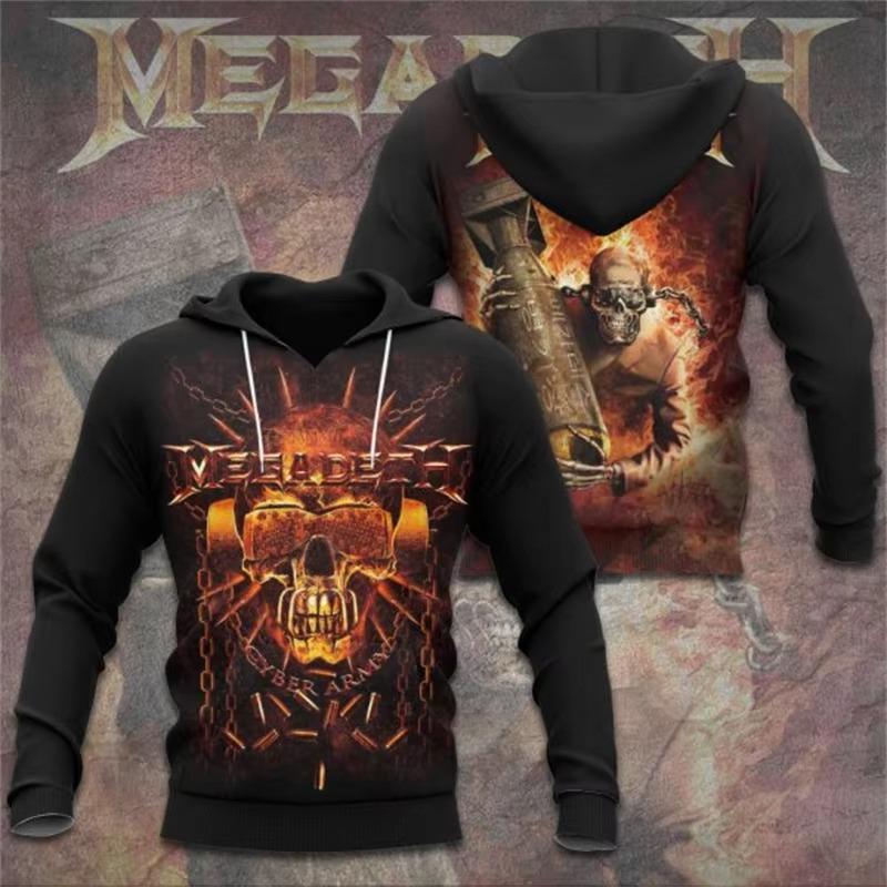Rock Band Megadeth Hanorace cu Imprimeu 3D Bărbați Femei Modă Retro y2k Hanorac Grafic Hanorac Îmbrăcăminte Bărbați Trening Bărbați Cadou Fan