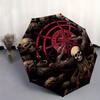 Dark Mystic Skull Pentagram Circular Art PrintUmbrella, Portable 3-Fold Compact Umbrella for Men & Women Gift