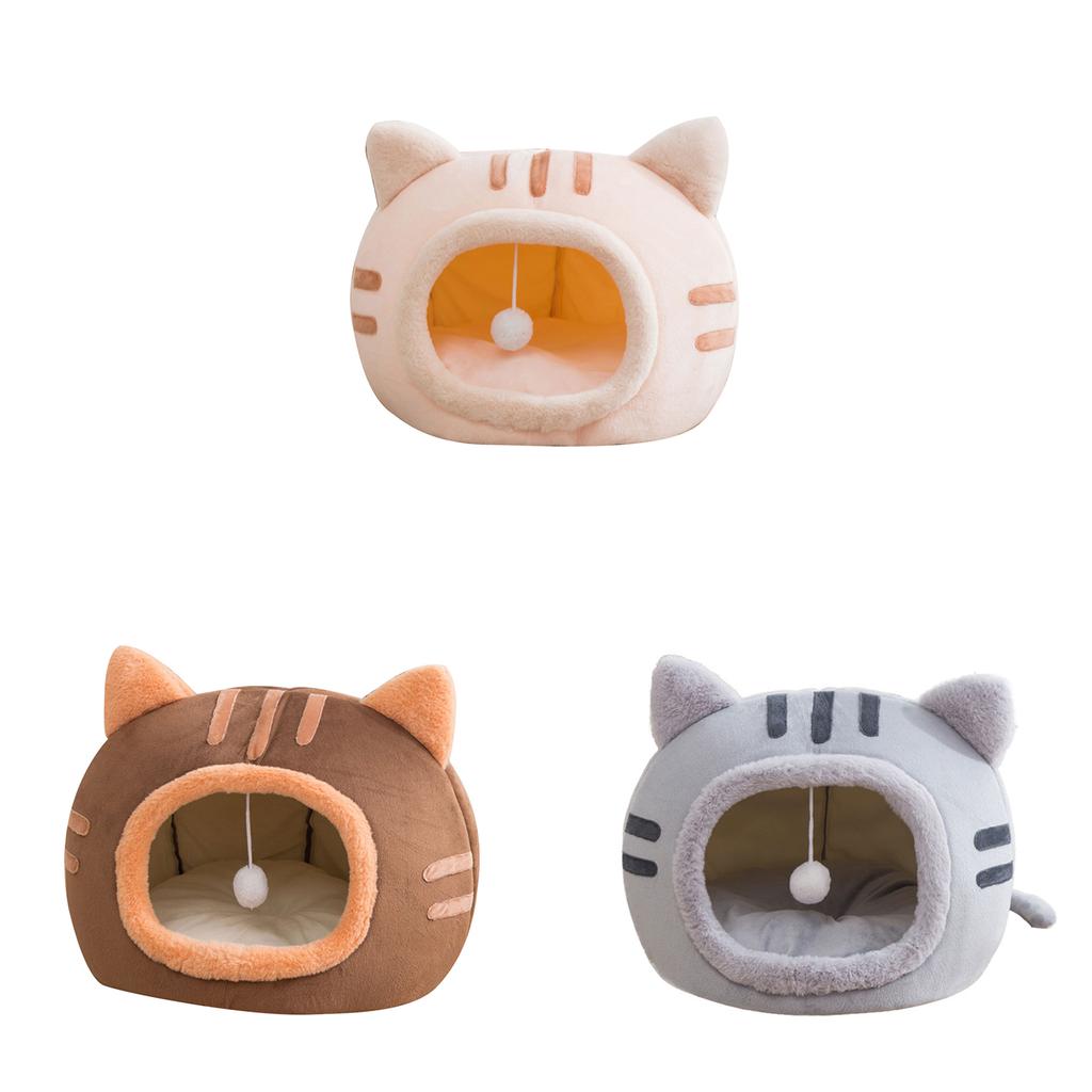 Sweet Cat Bed Warm Pet Tent Cosy Kitten Lounger Cushions Cat House Tent Very Soft Small Dog Mat Bag Washable Cats Beds