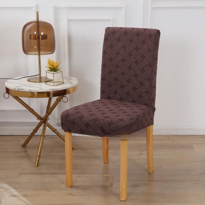 

New Spandex Banquet Chair Cover Stripe Jacquard Kitchen Room Chair Covers Stretch Elastic Soft Chair Slipcover For Dining Room 1pcs Chair cover