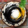 Vintage Black Yellow Metal Wall Art Sign 2D Contrast Design Durable Aluminum Kitchen Bar Cafe Garage Home Garden Decor