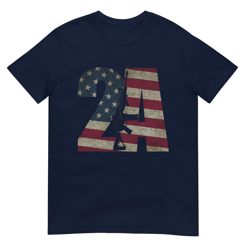 2nd Aunisexdunisext Patriotic Gun Owner American Flag Rifle TShirt S
