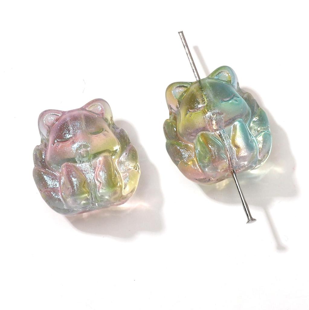 Skleněné volné distanční korálky ve tvaru devítiocasé lišky pro DIY výrobu šperků 5 ks