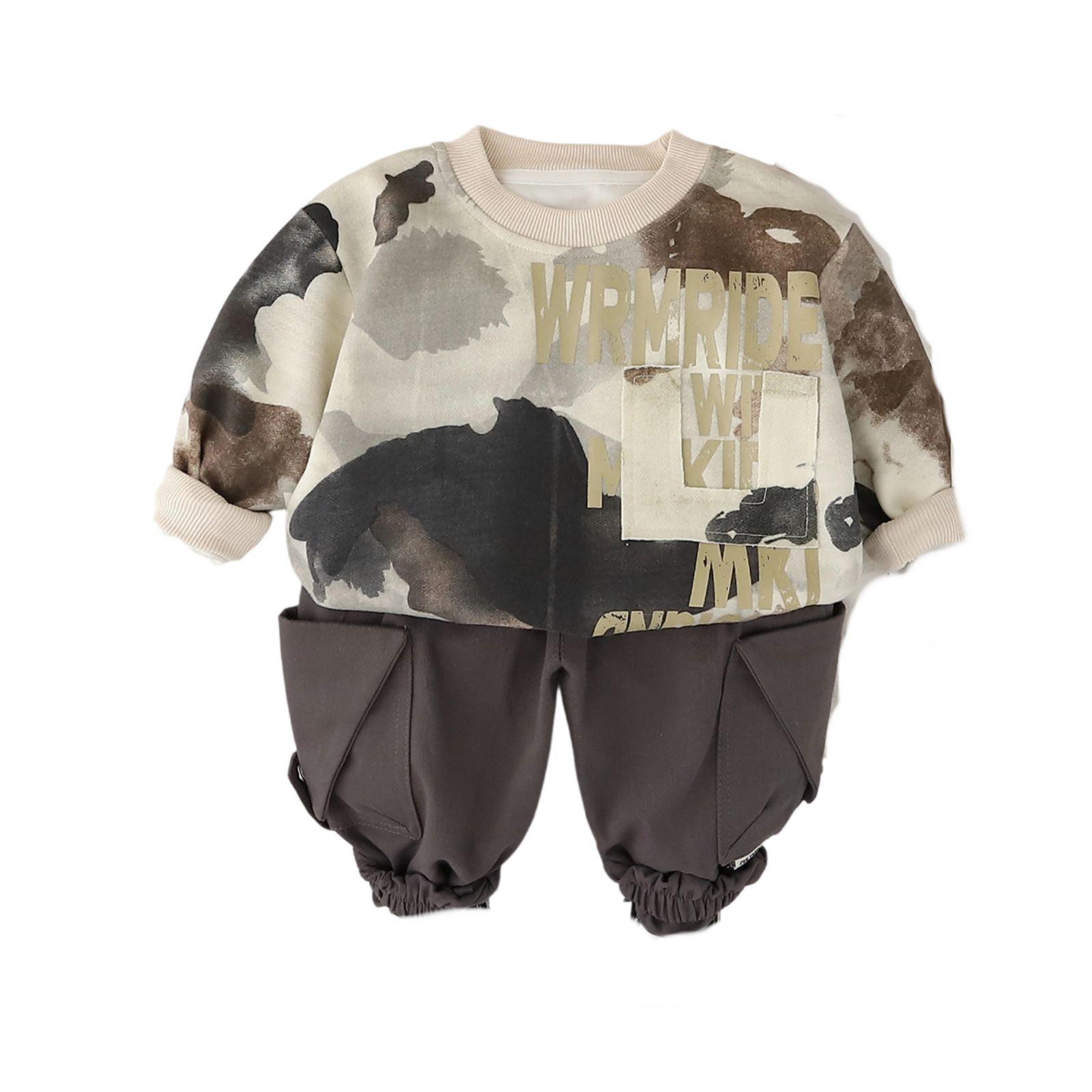 

Детский повседневный комплект с длинным рукавом, удобные наряды для повседневной носки 100