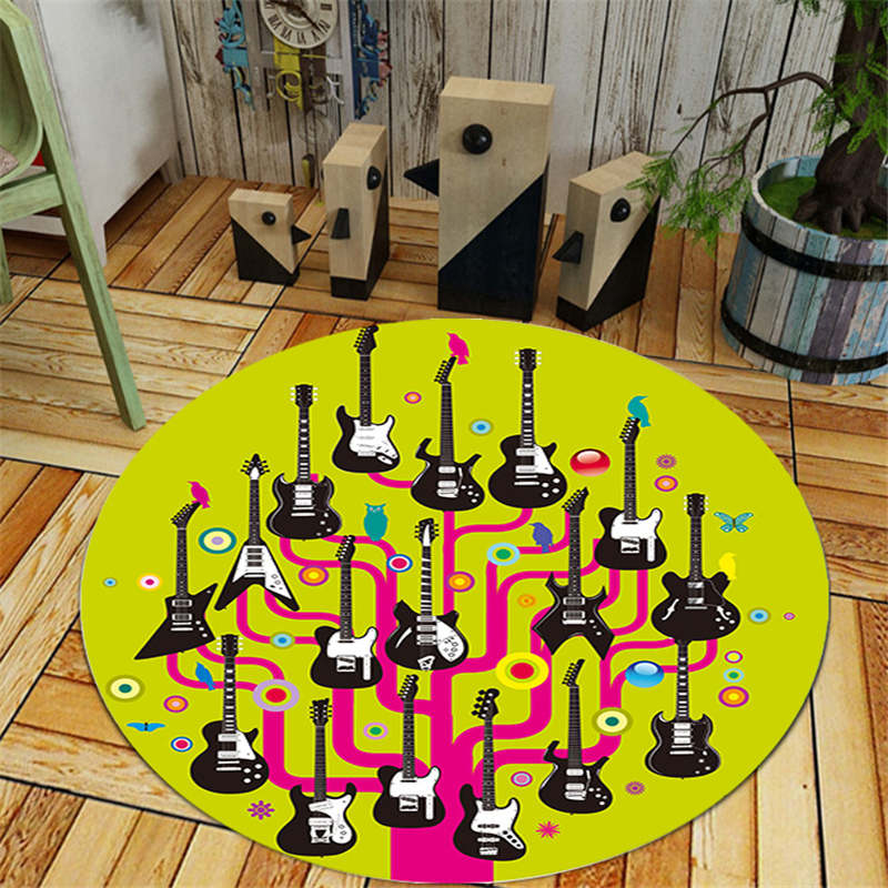 Novelty and Horror Printed Round Floor Mats Decorate the Doormat and Floor Mat of a Room At Home