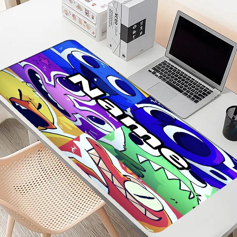 Custom Name Personalized Game Rainbow Friends Pattern Mousepad, Laptop PC Desk Mat, Decorative Desk Mat for Home Keyboard Pad Gift