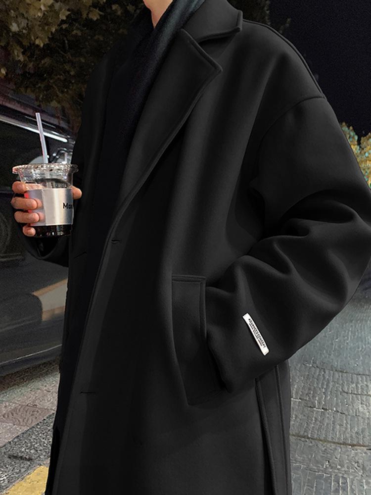 Shelby Men's British Woolen Trench Coat: Mid-Length, Winter Style, Handsome & High-End