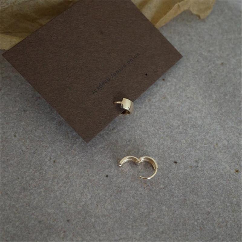 925 Sterling Silver INS Glossy Small Earrings for Women Fashion Temperament 14K Gold Plated Ear Jewelry Gift