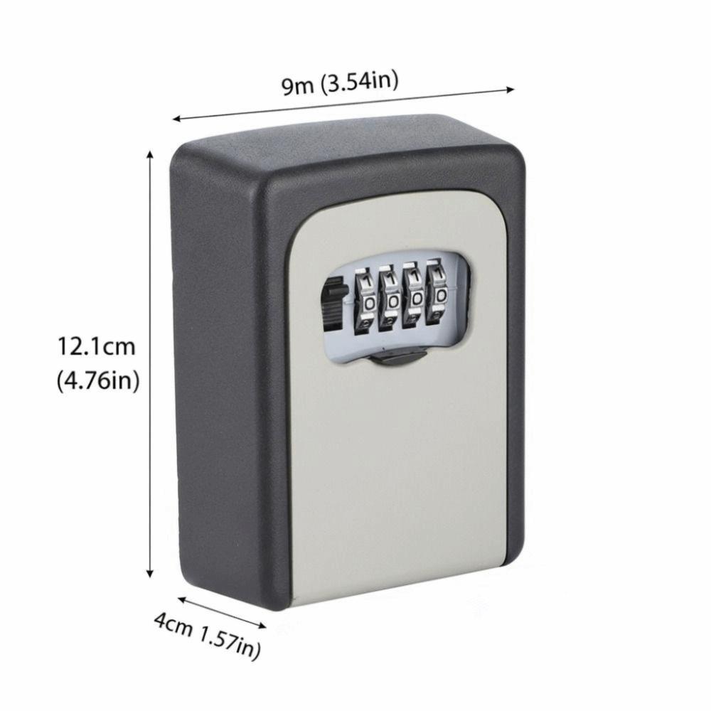 High Security Aluminum Alloy Key Lock Box 4 Digit Password Secure Password Lock Box Sturdy Durable Key Storage Box Home Use