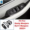 Accessoires Décoration Bouton Leve-Vitre Accoudoir Porte Intérieure Acier Inoxydable Pour Geely Monjaro Kx11 Manjaro 2024
