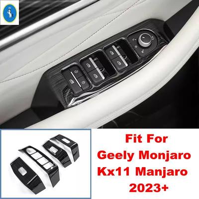 Auto Inner Door Armrest Window Lift Button Decor Cover Trim Stainless Steel Accessories For Geely Monjaro Kx11 Manjaro 2024