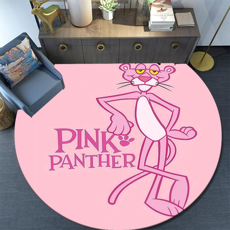 Pink Panther Pattern Round rug,Carpet Rug for Living Room Bedroom Playroom ,Non-slip Floor Mat,Holiday Gifts and Birthday Gifts.